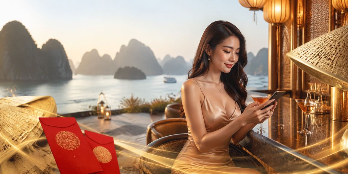 Phong cảnh Hạ Long và không khí lễ hội giải trí trực tuyến tại Việt Nam